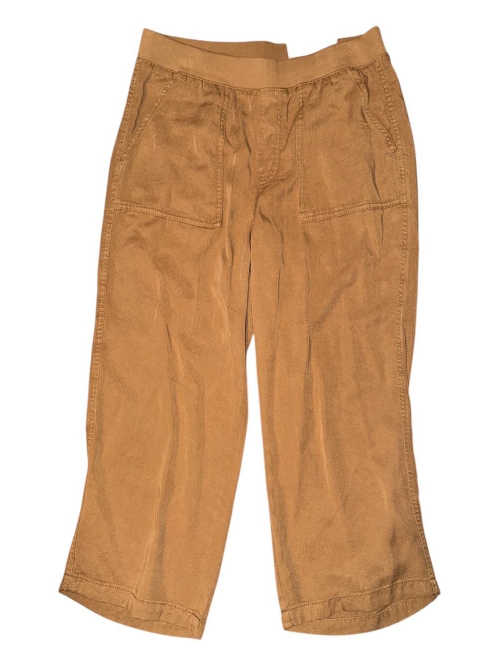 St. John's Bay Women's Large Tan High Rise Wide Leg Crop Pants NWT
